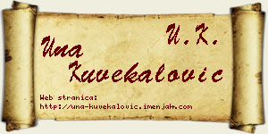 Una Kuvekalović vizit kartica